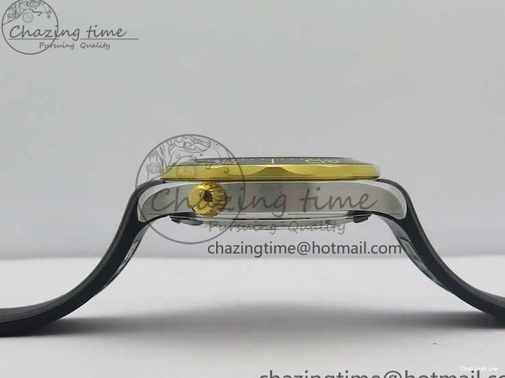 0218 Seasonal 2018 Seamaster Diver 300M SS YG VSF 1:1 Best Edition YG Bezel Black Dial on Black Rubber Strap A 7934